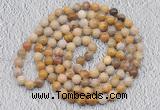 GMN477 Hand-knotted 8mm, 10mm fossil coral 108 beads mala necklaces