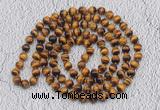 GMN493 Hand-knotted 8mm, 10mm yellow tiger eye 108 beads mala necklaces