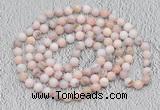 GMN510 Hand-knotted 8mm, 10mm natural pink opal 108 beads mala necklaces