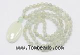 GMN5161 Hand-knotted 8mm, 10mm New jade 108 beads mala necklace with pendant