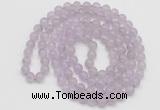 GMN520 Hand-knotted 8mm, 10mm lavender amethyst 108 beads mala necklaces