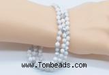 GMN5505 Hand-knotted 6mm matte white howlite 108 beads mala necklaces