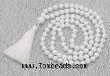 GMN58 Hand-knotted 8mm candy jade 108 beads mala necklace with tassel