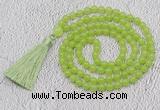 GMN61 Hand-knotted 8mm candy jade 108 beads mala necklace with tassel