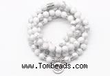 GMN7000 8mm white howlite 108 mala beads wrap bracelet necklaces