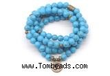 GMN7002 8mm imitation turquoise 108 mala beads wrap bracelet necklaces