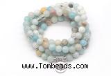 GMN7003 8mm amazonite 108 mala beads wrap bracelet necklace