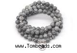 GMN7015 8mm grey picture jasper 108 mala beads wrap bracelet necklace