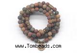 GMN7019 8mm matte picasso jasper 108 mala beads wrap bracelet necklace