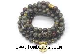 GMN7020 8mm dragon blood jasper 108 mala beads wrap bracelet necklace