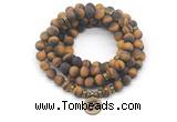 GMN7045 8mm matte yellow tiger eye 108 mala beads wrap bracelet necklace