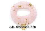 GMN7050 8mm rose quartz 108 mala beads wrap bracelet necklaces