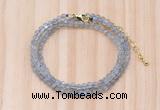 GMN7255 4mm faceted round tiny labradorite beaded necklace jewelry