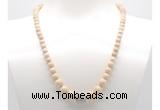 GMN7300 white fossil jasper graduated beaded necklace & bracelet set