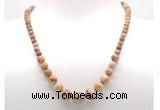 GMN7303 picture jasper graduated beaded necklace & bracelet set