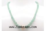 GMN7312 green aventurine graduated beaded necklace & bracelet set