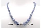 GMN7313 blue spot stone graduated beaded necklace & bracelet set