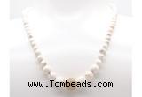 GMN7340 white howlite graduated beaded necklace & bracelet set