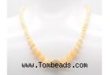 GMN7341 honey jade graduated beaded necklace & bracelet set