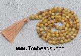 GMN742 Hand-knotted 8mm, 10mm golden tiger eye 108 beads mala necklaces with tassel