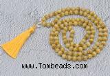 GMN745 Hand-knotted 8mm, 10mm golden tiger eye 108 beads mala necklaces with tassel