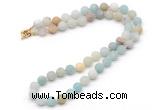 GMN7601 18 - 36 inches 8mm, 10mm matte amazonite beaded necklaces