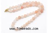 GMN7704 18 - 36 inches 8mm, 10mm round pink aventurine beaded necklaces