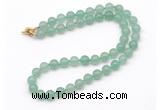 GMN7706 18 - 36 inches 8mm, 10mm round green aventurine beaded necklaces