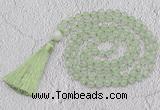 GMN772 Hand-knotted 8mm, 10mm prehnite 108 beads mala necklaces with tassel