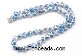 GMN7731 18 - 36 inches 8mm, 10mm round blue Tibetan agate beaded necklaces