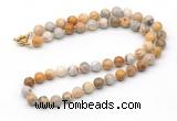 GMN7752 18 - 36 inches 8mm, 10mm round yellow crazy lace agate beaded necklaces