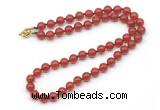 GMN7759 18 - 36 inches 8mm, 10mm round red agate beaded necklaces
