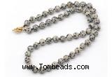 GMN7781 18 - 36 inches 8mm, 10mm round dalmatian jasper beaded necklaces