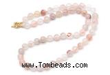 GMN7793 18 - 36 inches 8mm, 10mm round pink quartz beaded necklaces