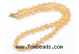 GMN7806 18 - 36 inches 8mm, 10mm round citrine beaded necklaces