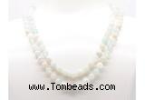 GMN8004 18 - 36 inches 8mm, 10mm sea blue banded agate 54, 108 beads mala necklaces