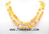 GMN8005 18 - 36 inches 8mm, 10mm yellow banded agate 54, 108 beads mala necklaces