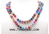 GMN8009 18 - 36 inches 8mm, 10mm colorful banded agate 54, 108 beads mala necklaces