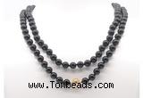 GMN8012 18 - 36 inches 8mm, 10mm black onyx 54, 108 beads mala necklaces