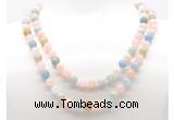 GMN8021 18 - 36 inches 8mm, 10mm morganite 54, 108 beads mala necklaces