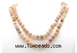 GMN8032 18 - 36 inches 8mm, 10mm fossil coral 54, 108 beads mala necklaces