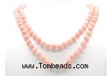 GMN8036 18 - 36 inches 8mm, 10mm Chinese pink opal 54, 108 beads mala necklaces
