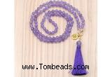 GMN8205 18 - 36 inches 8mm amethyst 54, 108 beads mala necklace with tassel