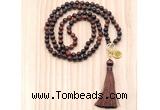 GMN8210 18 - 36 inches 8mm red tiger eye 54, 108 beads mala necklace with tassel