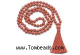 GMN8416 8mm, 10mm red jasper 27, 54, 108 beads mala necklace with tassel