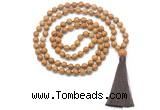 GMN8418 8mm, 10mm wooden jasper 27, 54, 108 beads mala necklace with tassel