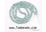 GMN8426 8mm, 10mm matte amazonite 27, 54, 108 beads mala necklace with tassel