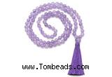 GMN8460 8mm, 10mm amethyst 27, 54, 108 beads mala necklace with tassel