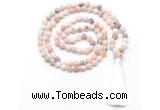 GMN8528 8mm, 10mm natural pink opal 27, 54, 108 beads mala necklace with tassel