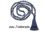 GMN8535 8mm, 10mm dumortierite 27, 54, 108 beads mala necklace with tassel